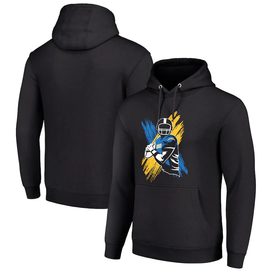 Men los angeles chargers black 2024 NFL hoodie->green bay packers->NFL Jersey